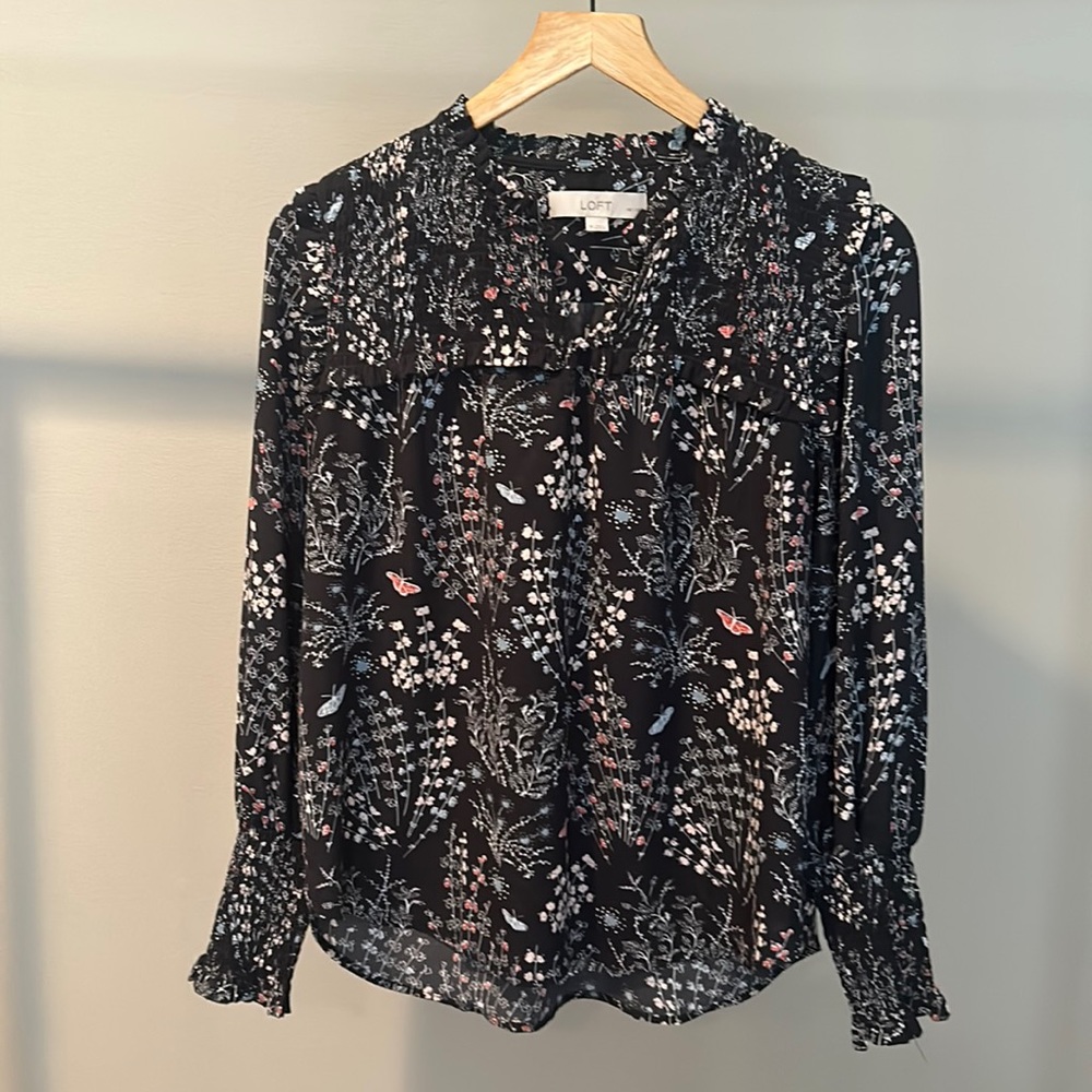 LOFT petite floral blouse